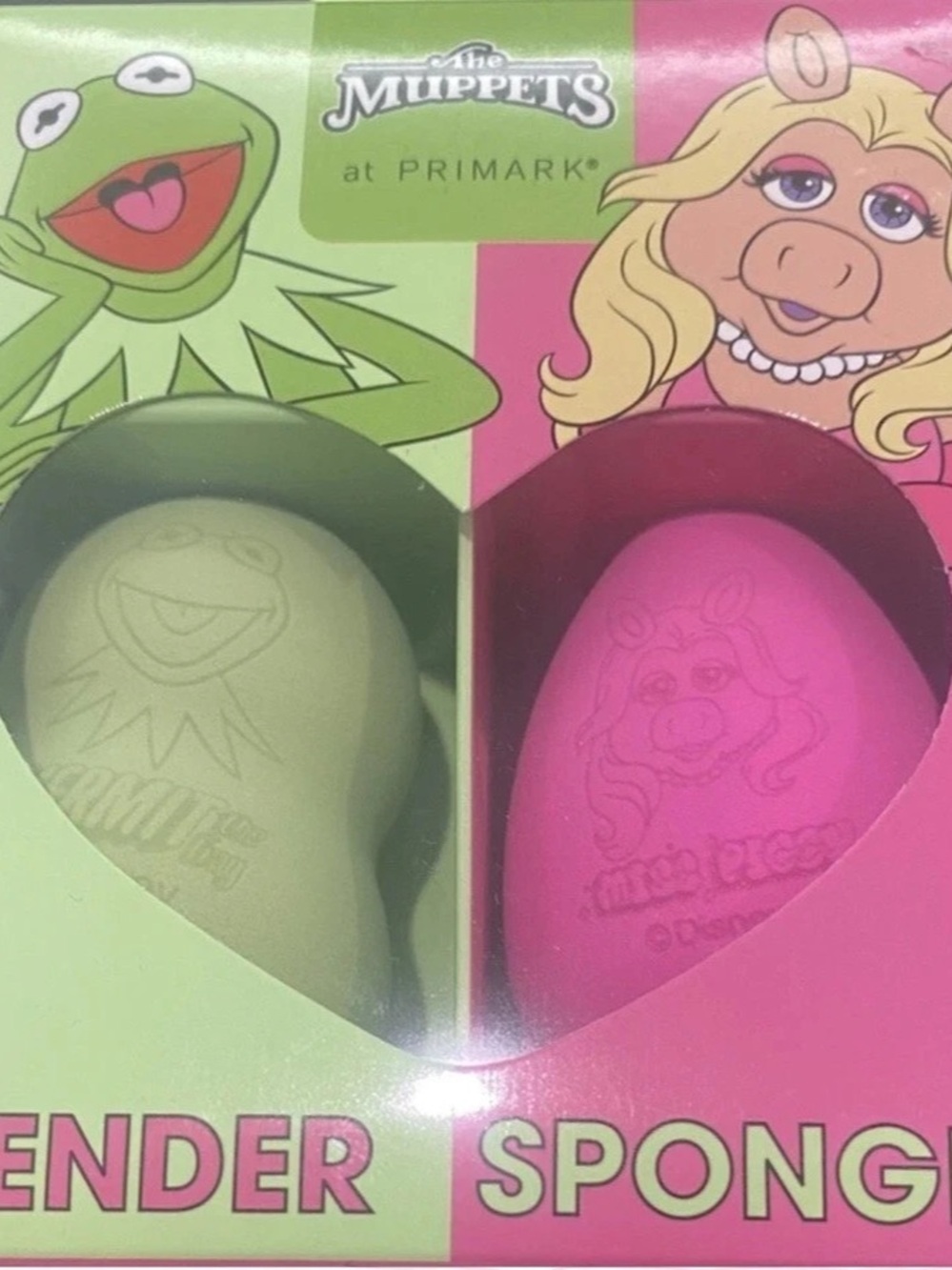 New The Muppets at Primark Beauty Blenders Sponges Miss Piggy / Kermit Design